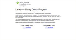 Desktop Screenshot of lahey-livingdonor.org